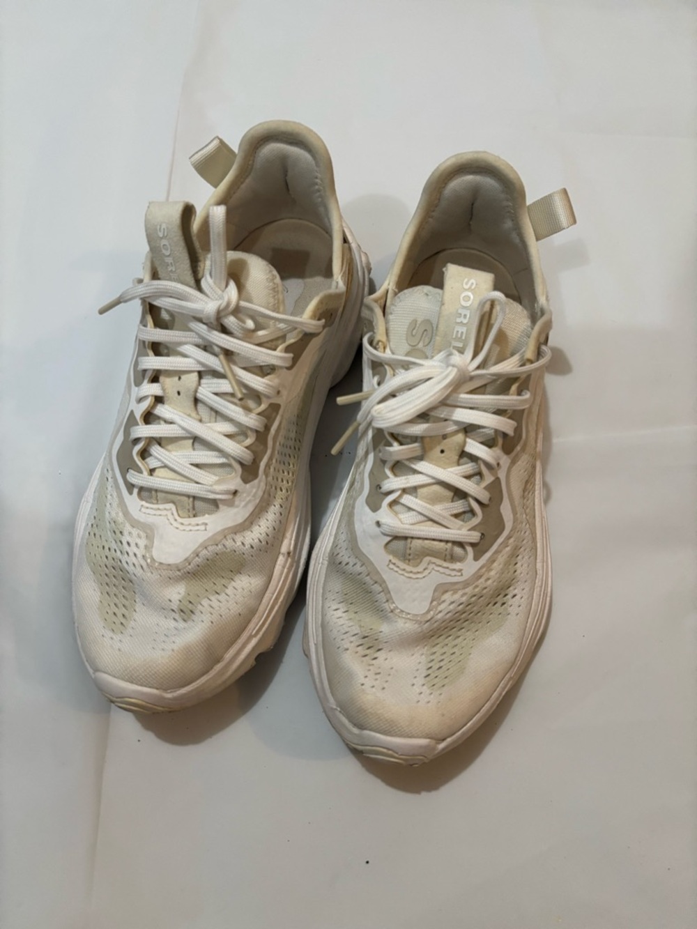 Sorel White and Chalk Women's Kinetic Breakthru Lace Sneakers - Picture 2 of 8